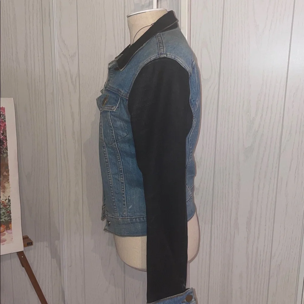 J BRAND PREMIUM DENIM JEAN JACKET BOWIE WAXED SLEEEVES SIZE Sm - Picture 3 of 8